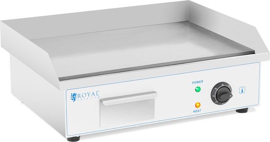 Foto: Royal catering elektrische grillplaat 55 cm royal catering glad 3 000 w