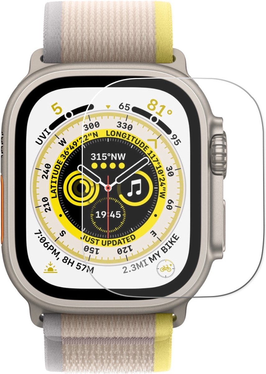 By Qubix Screen protector Ultra Apple Watch - Tempered Glass - Geschikt voor Apple watch 49mm