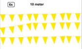 6x Ligne de drapeau jaune 10 mètres - ligne de drapeau festival fête party anniversaire thème fête couleur
