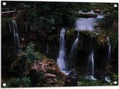 WallClassics - Tuinposter – Watervallen in de Natuur - 80x60 cm Foto op Tuinposter  (wanddecoratie voor buiten en binnen)
