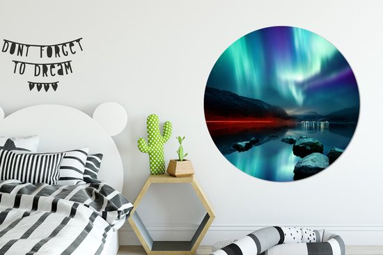 Cercle de papier peint - Aurores boréales - Pierres - Water - ⌀ 140 cm
