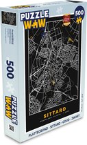 Puzzel Plattegrond - Sittard - Goud - Zwart - Legpuzzel - Puzzel 500 stukjes - Stadskaart