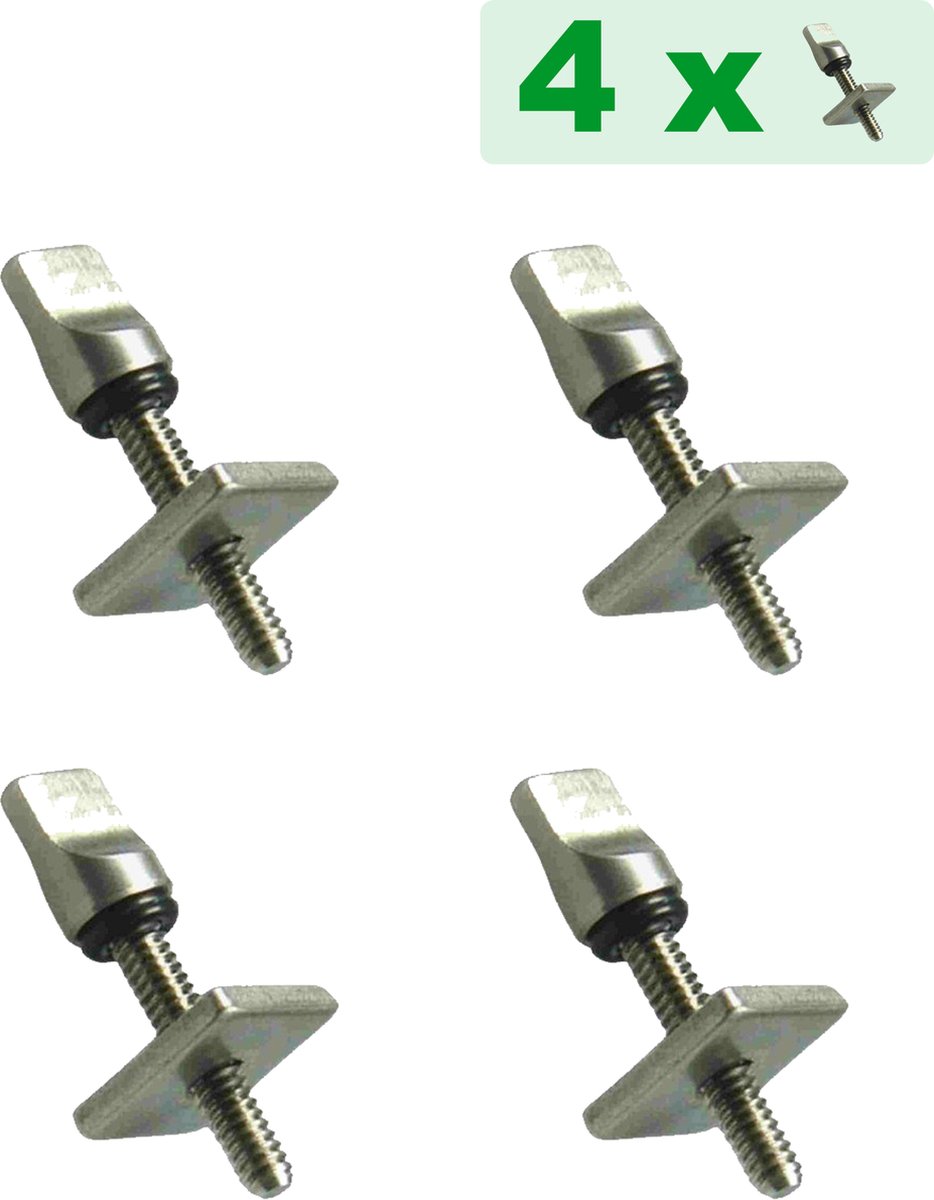 KRAKEN Fin Bolt Nut Vin Moer 4-pack | SUP Fin Bevestiging Vin Moertje en Schroef | Vinschroef voor supboard vinnen | fins screw en moerplaat voor US-box rail systeem