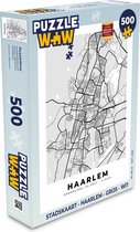 Puzzel Stadskaart - Haarlem - Grijs - Wit - Legpuzzel - Puzzel 500 stukjes - Plattegrond