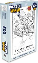 Puzzel Kaart - 's-Hertogenbosch - Zwart - Wit - Legpuzzel - Puzzel 500 stukjes