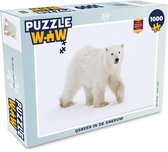 Puzzel IJsbeer - Sneeuw - Wit - Legpuzzel - Puzzel 1000 stukjes volwassenen