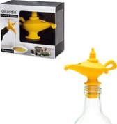 Oiladdin Olie Schenker en Stopper, Silicone Olie Schenktuit voor Olijfolie, Aladdin Lamp Design Olie Dispenser Bottle Stopper, 8x9x4.5 cm, Geel