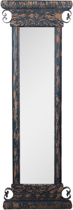 Spiegel 45x131 cm Blauw Bruin Hout Grote Spiegel Wand Spiegel Muur Spiegel