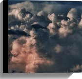 WallClassics - Canvas  - Donkere Wolken in de Lucht - 30x30 cm Foto op Canvas Schilderij (Wanddecoratie op Canvas)