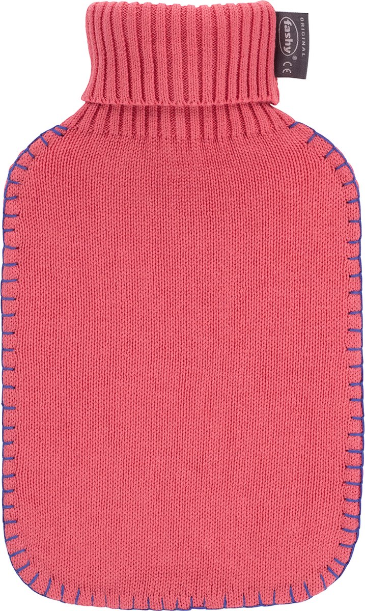Goedkoopste Fashy warm water kruik - Met roze rib hoes