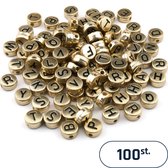 Perles de lettres pour la Faire de la joaillerie - Perles alphabet pour collier/bracelet/etc. - Acryl - or - 7 mm - 100 pièces