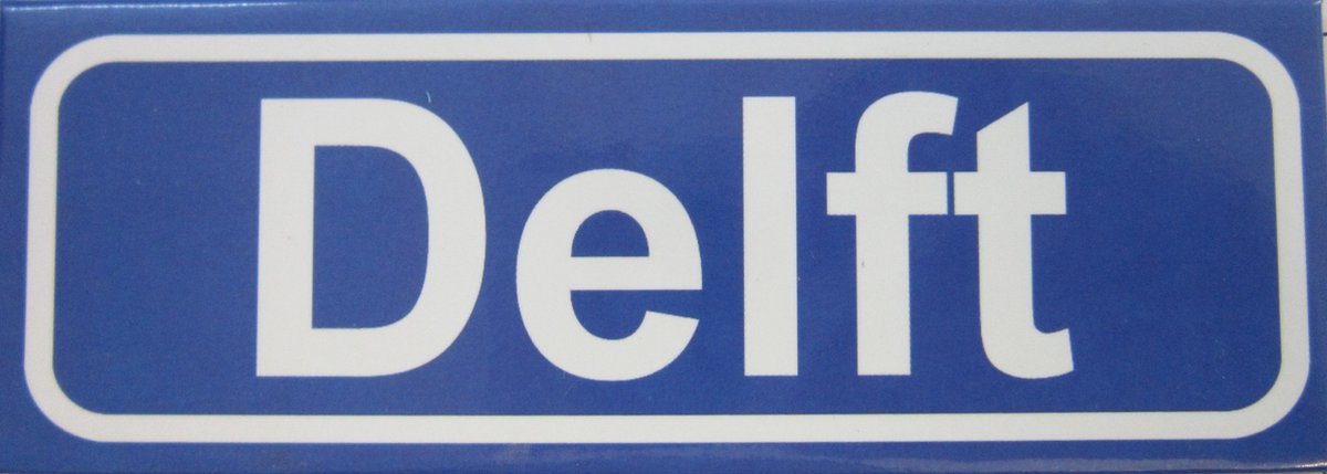 Koelkast magneet plaatsnaambord Delft.