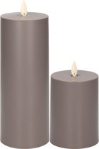 Anna Collection LED kaarsen - 2x stuks - antraciet grijs - 13 en 22 cm |  bol.com