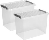 Sunware Opslagboxen met deksel - 2x stuks- 72 L - 60 x 40 x 42 cm