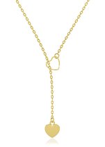 Malinsi Ketting Dames Hart Liefde - Verstelbaar 45+5cm - Goudkleurig - Kettingen vrouw - Cadeau voor haar - verjaardag - moederdag cadeautje - mama - Valentijn