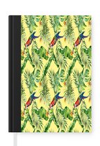 Notitieboek - Schrijfboek - Bloemen - Paradijsvogelplant - Vogel - Notitieboekje klein - A5 formaat - Schrijfblok