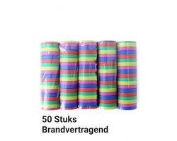 50 Stuks BRANDVERTRAGEND, Brandveilig Serpentines , 4 meter , Flameproof, Carnaval, Themafeest, Horeca