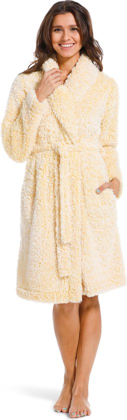 Peignoir femme moelleux - peignoir doux jaune - polaire chaude & épaisse - Rebelle - taille XL
