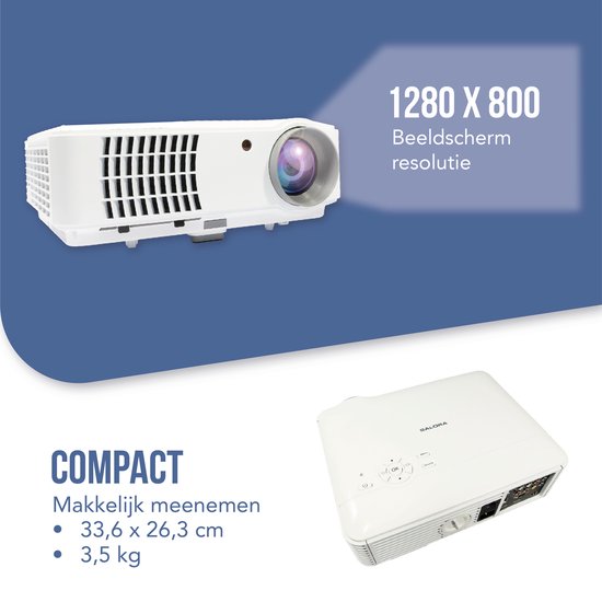 Salora 58BHD2500 - Beamer - Projector - Mini beamer - LED - HDMI - USB - TV  tuner | bol