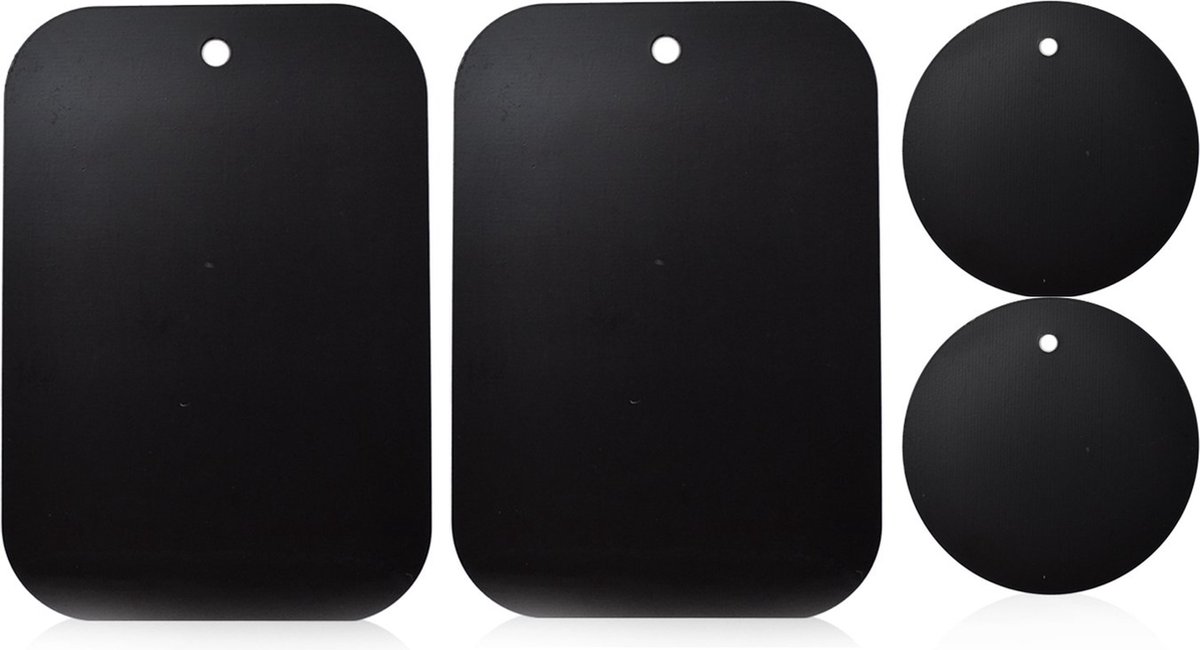 Metalen Platen - voor Magneet - Mobiele telefoons - Auto telefoonhouder magnetisch - Zelfklevend - telefoon houder - Set van 4 stuks zwart