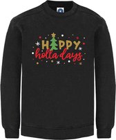 Kerst sweater - HAPPY HOLLADAYS - kersttrui - zwart - Medium - Unisex