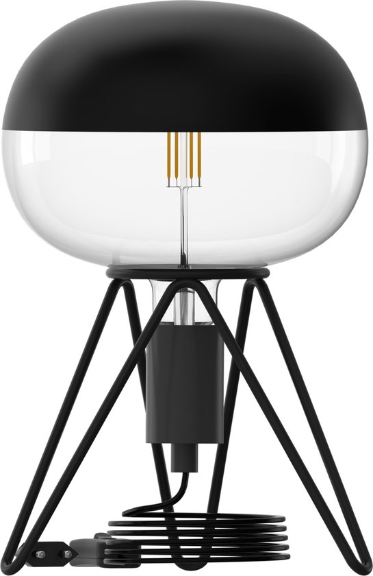Calex Lampe de Table Trépied - Rétro ou industriel - 1x  E27 - câble avec interrupteur - Noir