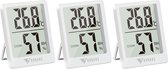Selwo Digitale Thermo-hygrometer, 3 Stuks Binnenthermometer, Hygrometer, Temperatuur en Luchtvochtigheidsmeter met Hoge Nauwkeurigheid, voor Interieur, Babykamer, Woonkamer, Kantoor(Wit)