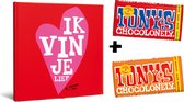 Tony's Chocolonely Geschenkdoos Ik vind je Lief! - Chocolade Cadeau voor Man en Vrouw - Melk & Karamel Zeezout Chocola - 2 x 180 gram Geschenkset