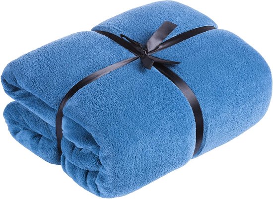 Feluna knuffeldeken XXL microvezel deken sprei woondeken met kasjmier touch 220 x 200 cm (Bruin