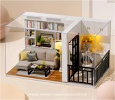 Miniatuurhuisje - bouwpakket - Miniature kamer - Dolls house - Woonkamer met bijkeuken