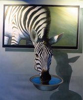 Diamond painting 40x50cm - zebra uit schilderij - ronde steentjes