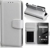 Sony Xperia Z5 Hoesje Met Pasjeshouder Bookcase Zilver