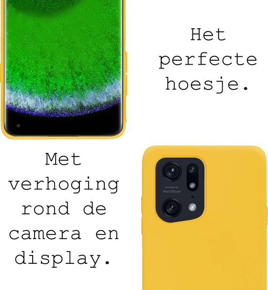 OPPO Find X5 Pro Case Siliconen Back Cover Case - OPPO Find X5 Pro Case Silicone Case Cover - Jaune - 2 Pièces