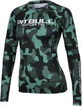 Pit Bull - Camo Green - Rashguard Long Sleeve - Compression Shirt Femme Manches Longues - Vert - Taille M
