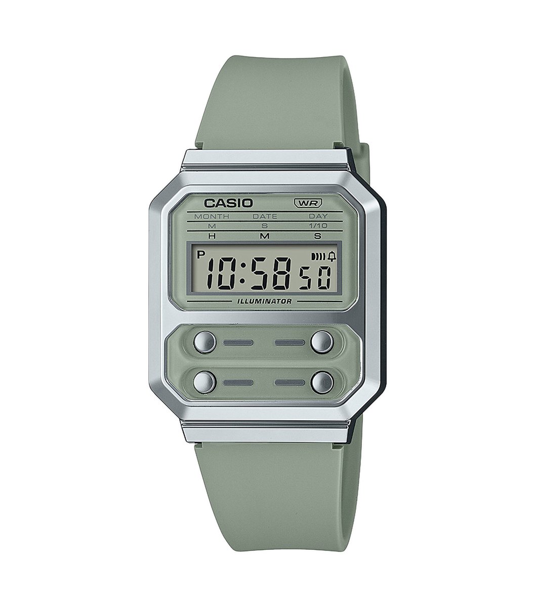 Casio Vintage A100WEF-3AEF Unisex Horloge 33 mm - Groen