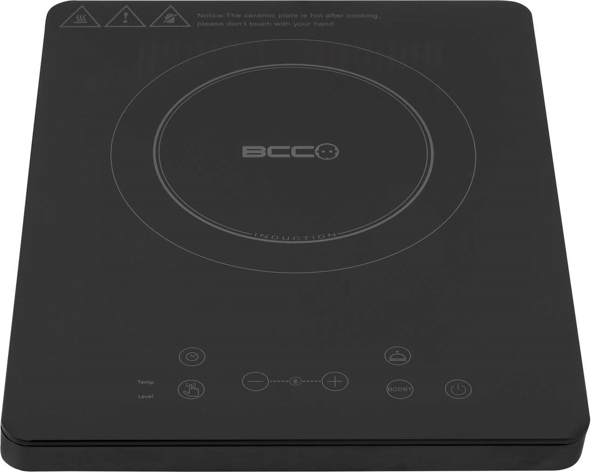 BCC inductie kookplaat vrijstaand - 1 pits - 2000W - Touch display - Zwart