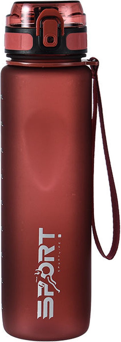 Waterfles 1000ml - Lava Red - Sport bidon 1L - Drinkfles Rood