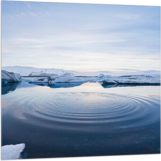 WallClassics - Drapeau - Glace fondante - 100x100 cm Photo sur Drapeau Polyester