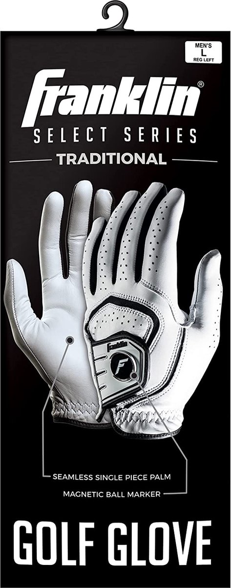 Franklin Cabretta Golf handschoen / glove - wit - links - maat M van Franklin — afbeelding 3