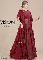 Indian Suit - Pakistani Suit - Indian Dress - Readymade Gown - Party Wear - Maternity Dress - Georgette Semi Stitched Traditional Party Wear - Avondjurk