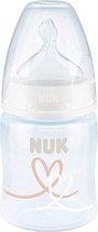 NUK First Choice+ , Coeur, biberon, 0-6 mois, contrôle de température, valve anti-colique, 150 ml,