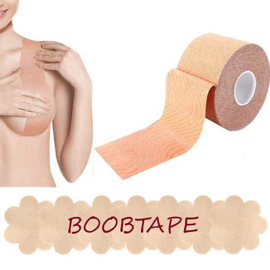 Boob Tape set - 5 meter lang - Met 2 Tepel Covers - Push Up Bra