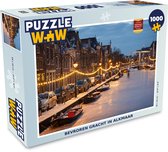 Puzzel Alkmaar - Gracht - Winter - Legpuzzel - Puzzel 1000 stukjes volwassenen