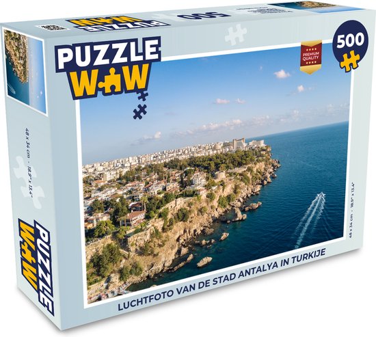 Foto: Puzzel luchtfoto van de stad antalya in turkije legpuzzel puzzel 500 stukjes