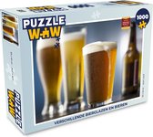 Puzzel Verschillende bierglazen en bieren - Legpuzzel - Puzzel 1000 stukjes volwassenen