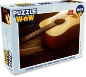 Puzzel Zonnestralen op een akoestische gitaar - Legpuzzel - Puzzel 1000 stukjes volwassenen