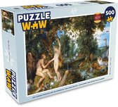 Puzzel Het aardse paradijs met de zondeval van Adam en Eva - Schilderij van Peter Paul Rubens - Legpuzzel - Puzzel 500 stukjes