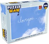 Puzzel Letters in de lucht met de tekst I love you - Legpuzzel - Puzzel 1000 stukjes volwassenen