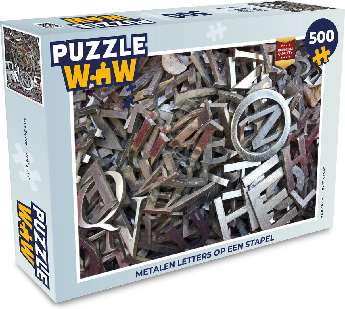 schuintrekken condoom Actief Puzzel Metalen letters op een stapel - Legpuzzel - Puzzel 500 stukjes |  bol.com