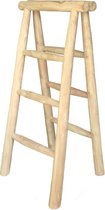 Teakea - Vouwbare Houten Kleding Ladder | Naturel Teak | 50x5x100